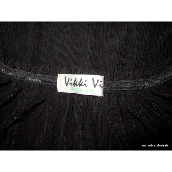 VIKKI‎ VI NWT Black Slinky 3/4 Sleeve SHIRT Womens PLUS 2X Top Blouse Slimming - Picture 2 of 3
